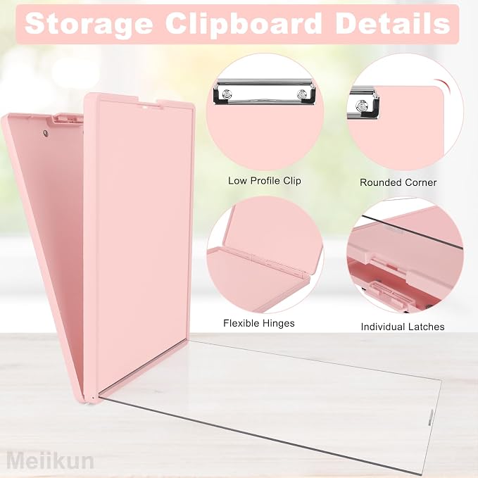 Meiikun Clipboard with Storage, Plastic Clip Boards 8.5x11 Folder with Clear - Image 5