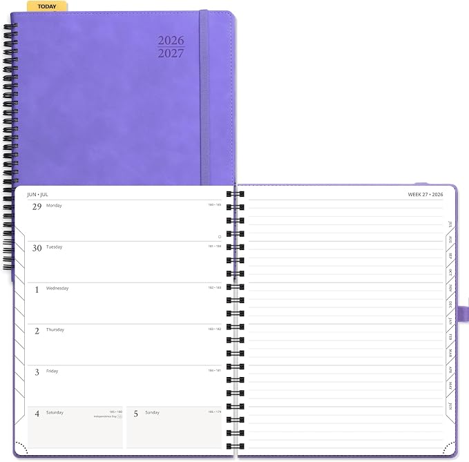POPRUN Weekly Planner 2026-2027, Large-8.5" x 10.5", Academic Agenda 2026-2027 by POPRUN