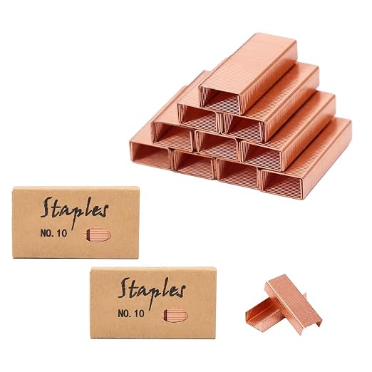 Rose Gold No.10 Staples Mini Staples Refill 1000/Box 2 Boxes/Pack 2000 Count by MEIYITIAN