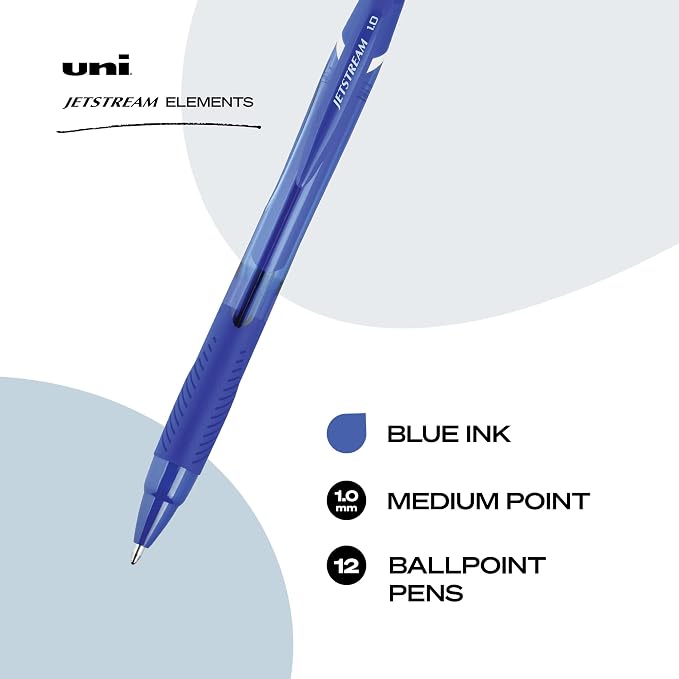 uniball Jetstream Elements Ballpoint Pens, Medium Point, 12 Pack - Image 2