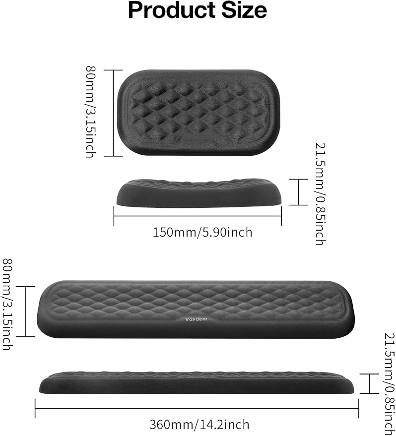 Vaydeer Wrist Rest for Keyboard and Mouse, Computer Ergonomic Wrist Support Pad - Image 7
