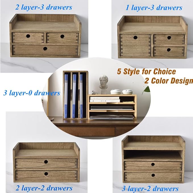 KIRIGEN Desk Organizer with Drawers - Image 8