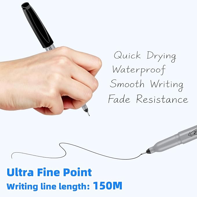 Permanent Markers, Ultra Fine Point, Fine tippermanent marker set, quick dry - Image 12