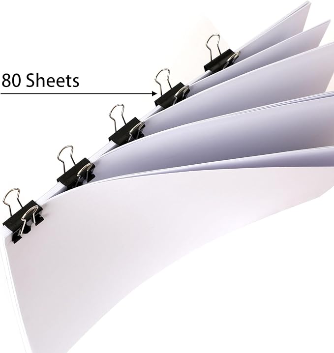 SANNIX 42 PCS Binder Clips, 1 inch 25mm Binder Clips Black Paper Clamps Medium Size for Office Home School-DeskLoop Office