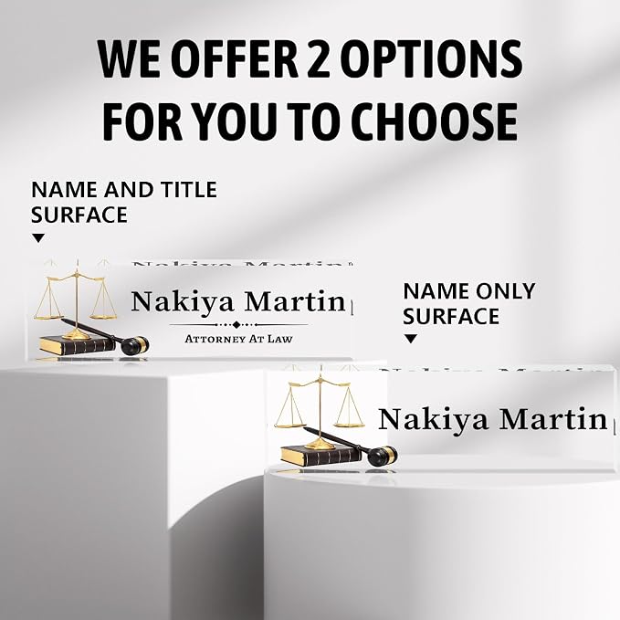 Desk Name Plate Personalized, Lawyer Name Plate - Image 4