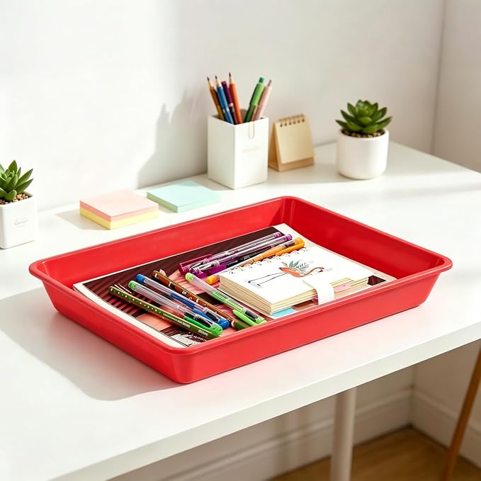 12Pcs Letter Size Flat Storage Tray Organizer Bin - Image 5