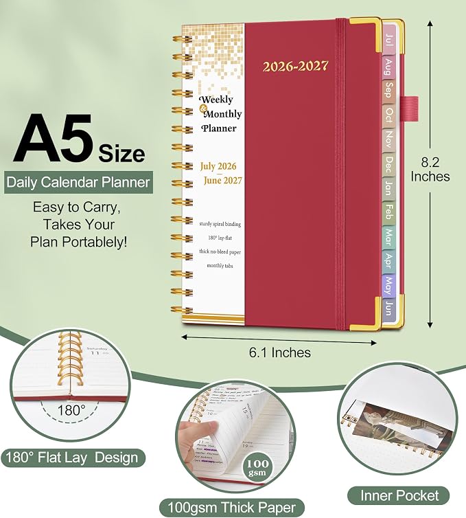 Academic Planner 2026-2027, Hardcover Weekly and Monthly Calendar Planner from - Image 5