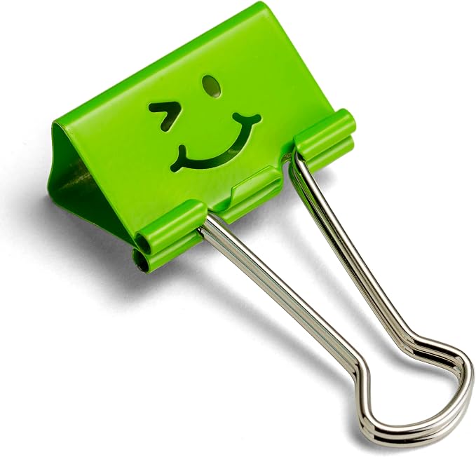 Officemate Smiling Face Binder Clips, Paper Clamps - Image 9