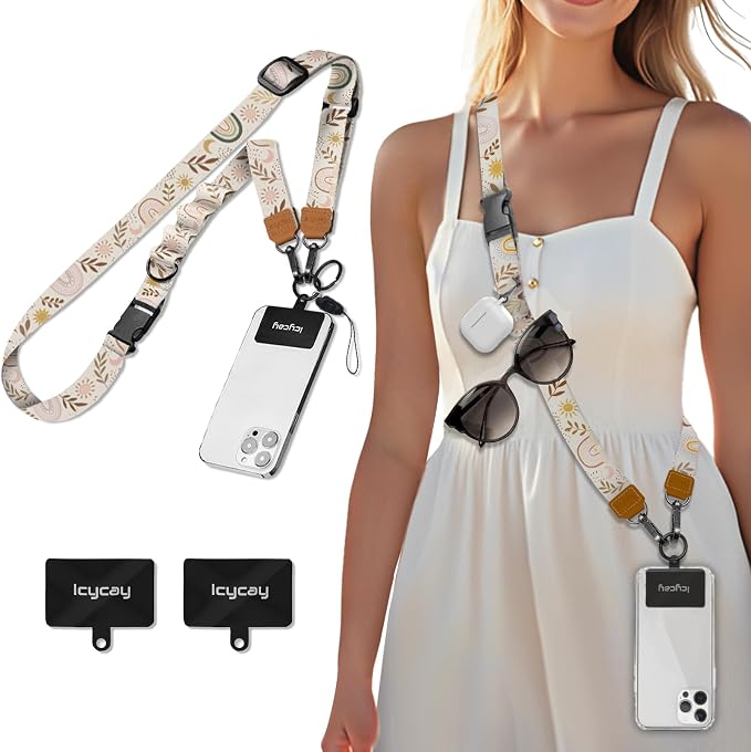 Icycay Phone Lanyard Crossbody, Boho Rainbow Cell Phone Strap by Icycay