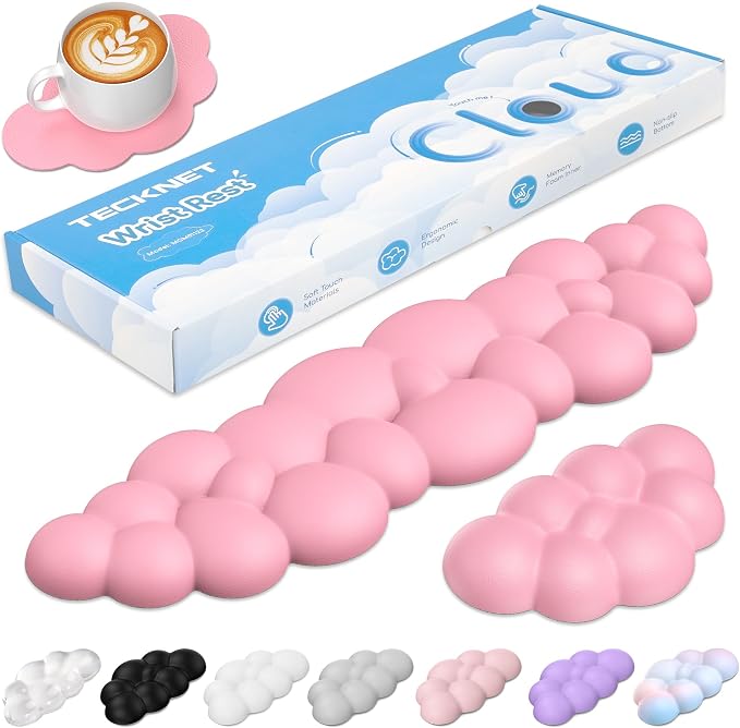 TECKNET Cloud Keyboard Wrist Rest Set, Cloud Wrist Rest by Tecknet