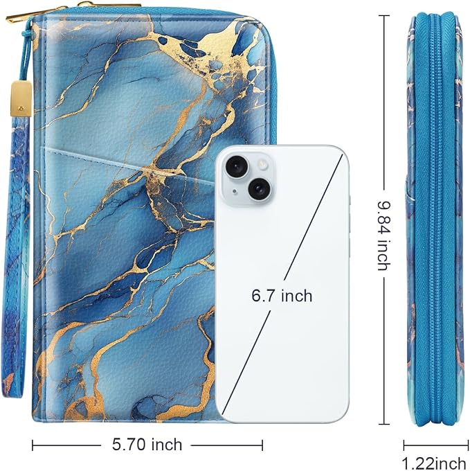 Family Passport Holder Wallet RFID Blocking Document Organizer PU Leather - Image 5