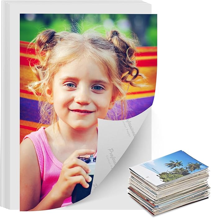 Photo Paper Single-Sided High Gloss,8x11.5 Inch, Pack of 20 Sheets, 200 g/㎡, White，Fits for Thermal Sublimation, Inkjet, laser and photo Printers, No Color Difference-DeskLoop Office