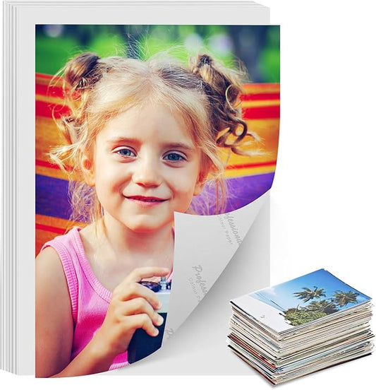 Photo Paper Single-Sided High Gloss,8x11.5 Inch, Pack of 20 Sheets, 200 g/㎡, White，Fits for Thermal Sublimation, Inkjet, laser and photo Printers, No Color Difference-DeskLoop Office