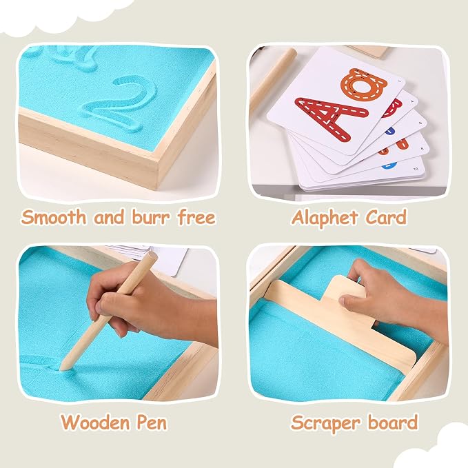 Montessori Sand Tray for Kids, Writing Play Sand Tray - Image 5
