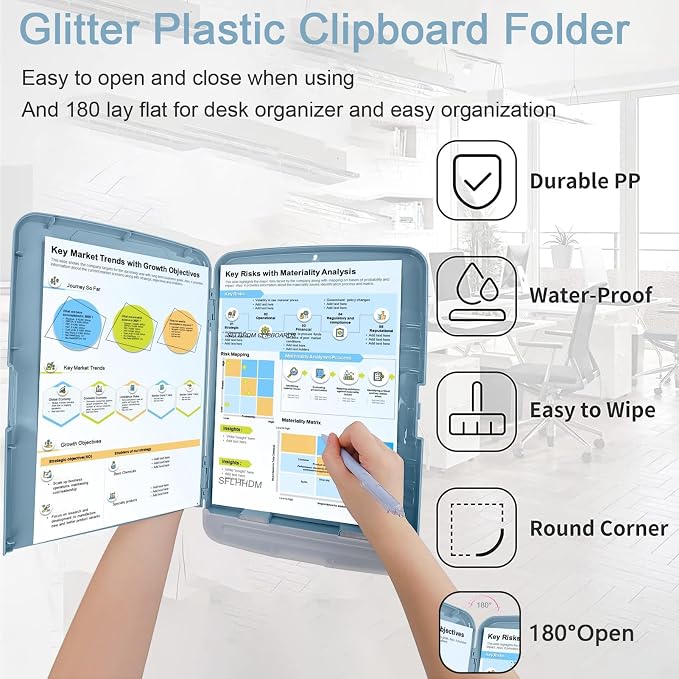 SFLHHDM Clipboard with Storage, Storage Clipboard with Pen Holder, A4 Binder - Image 5