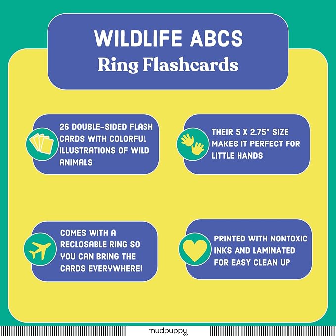 Mudpuppy Wildlife ABCs Ring Flash Cards - Image 2