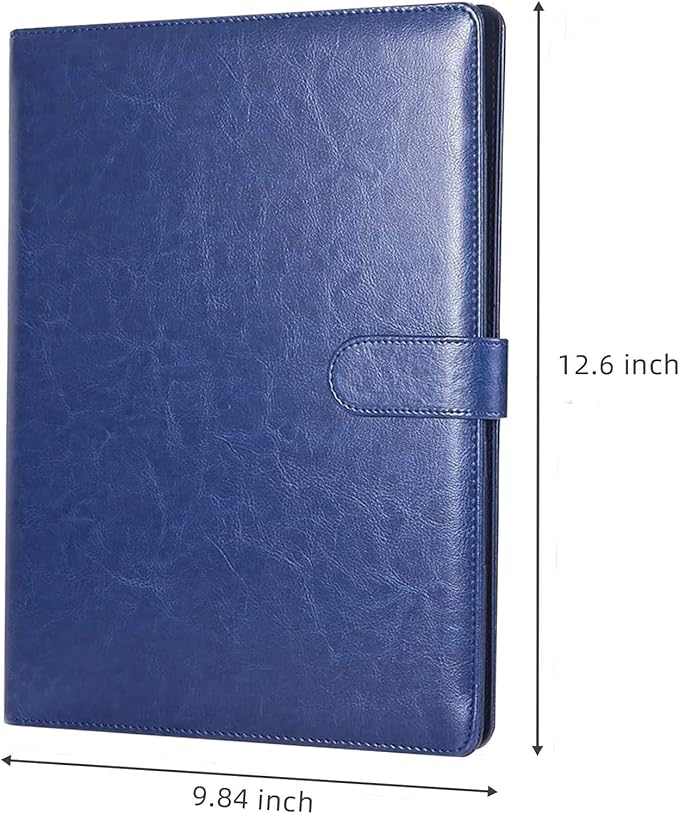 Padfolio Clipboard Folder Portfolio, Mymazn Faux Leather Folder Storage Clipboard with Cover for 8.5 x 11 Legal Pad A4 Refillable Folio Conference Writing Notepad (Blue)-DeskLoop Office