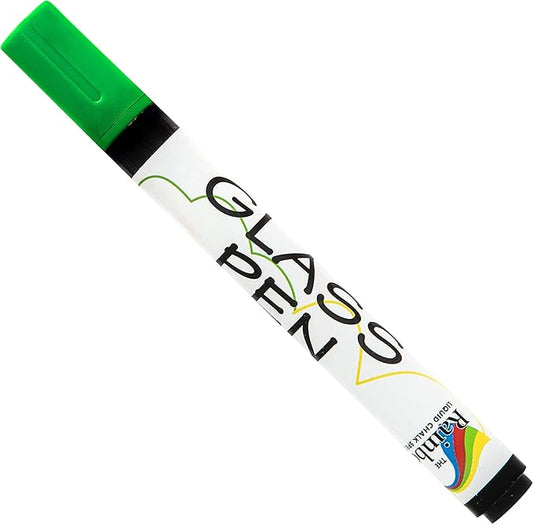 Glass Pen Window Marker: Liquid Chalk Pens for Glass, Whiteboard Markers with Washable Paint - Graduation, Car Windows, Mirror Pen, Storefront, Wedding, Parade, Party & Holiday (Green, Fine Tip)-DeskLoop Office