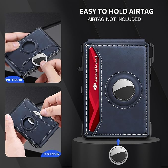 KIKVES Airtag Wallet for Men, Mens Smart Wallet for Air Tag RFID Blocking - Image 8