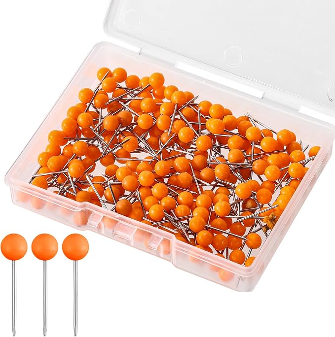 XIHIRCD 200pcs Push Pins, Map Tacks Round Head Map Push Pins Small Thumb Tacks by XIHIRCD