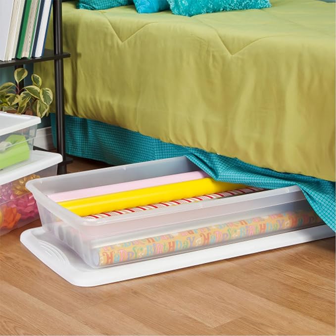 Sterilite 12-Pack 41 Quart Storage Box, Stackable Clear Plastic Bins - Image 10