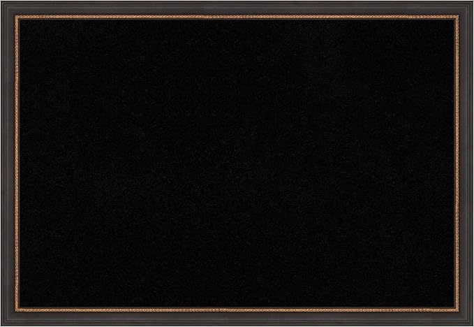 Amanti Art Black Cork Board for Wall, 27x39 Vision Board with Black Wood Frame, Large Corkboard Office Decor for Home Organization, Traditional Corkboard Pinboard to Display Items for Home-DeskLoop Office