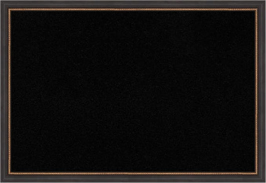 Amanti Art Black Cork Board for Wall, 27x39 Vision Board with Black Wood Frame, Large Corkboard Office Decor for Home Organization, Traditional Corkboard Pinboard to Display Items for Home-DeskLoop Office