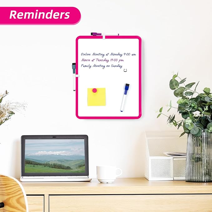 VUSIGN Small White Board Dry Erase, Dark Pink - Image 3
