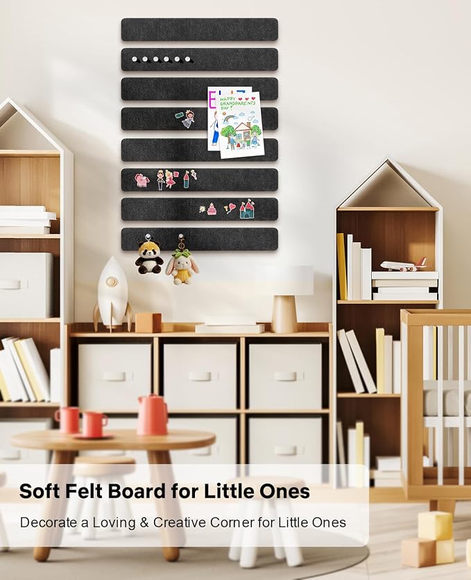 Small Cork Bulletin Board Tiles, Felt Wall Decor and Office Desk Accessories - Image 4