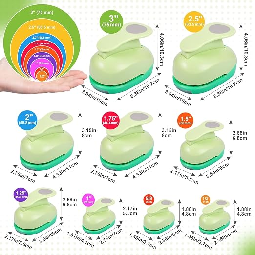 UCEC Hole Punch, Paper Punch, 1.5 Inch Circle Punch, Hole Puncher Shapes - Image 2