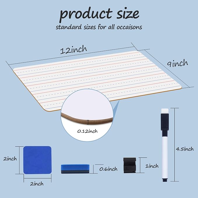 JUSTPAT 24 Pack Dry Erase Boards, Education Teacher Classroom, Mini Portable - Image 4