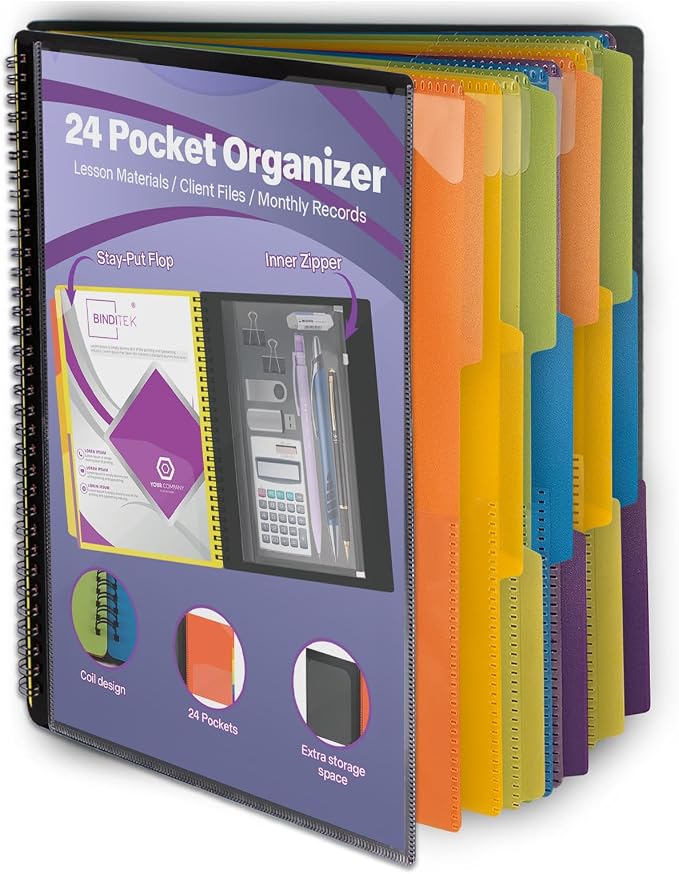 Binditek 1 Pack 24 Pocket Poly Project Organizer by Binditek