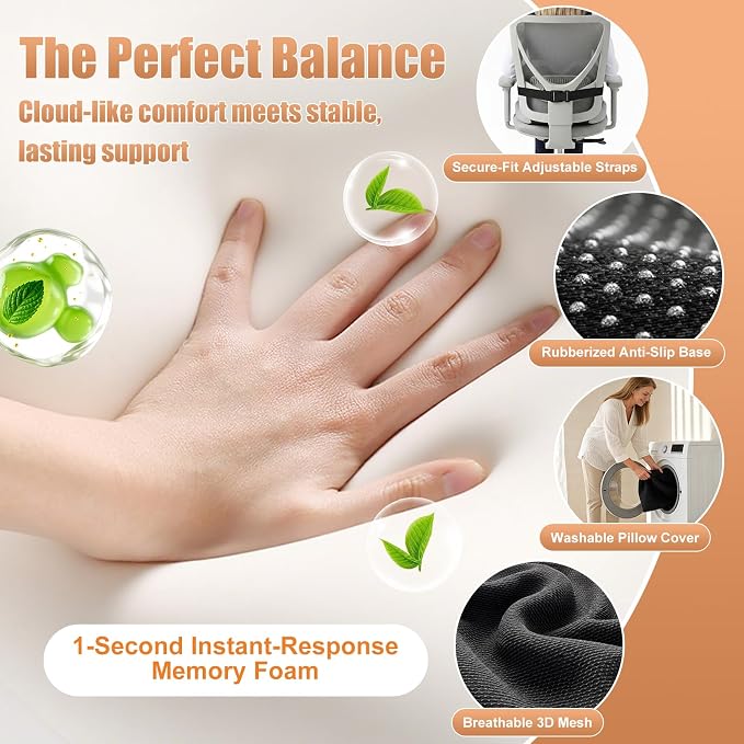 Thick Car Seat Cushion with Lumbar Support - Image 7