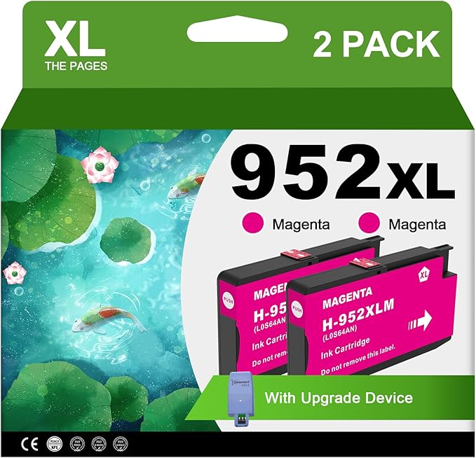 952XL Magenta Ink Cartridges with Upgrade Device Replacement for HP 952XL 952 XL for HP Officejet Pro 7740 8720 8710 8210 8715 8740 8702 8730 8725 Printers (952XL Magenta High-Yield 2 Packs)-DeskLoop Office