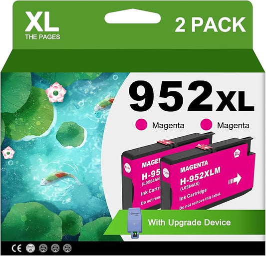 952XL Magenta Ink Cartridges with Upgrade Device Replacement for HP 952XL 952 XL for HP Officejet Pro 7740 8720 8710 8210 8715 8740 8702 8730 8725 Printers (952XL Magenta High-Yield 2 Packs)-DeskLoop Office