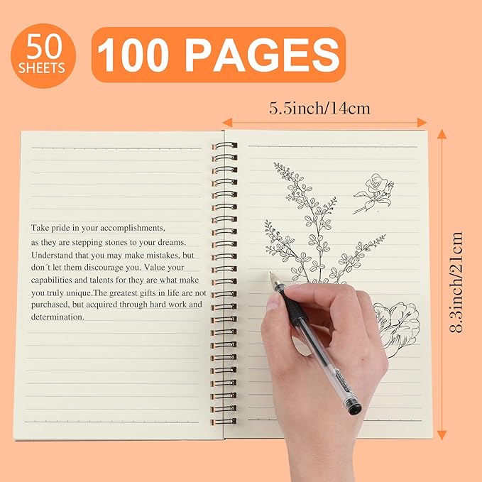 Yahenda Spiral Notebook Bulk A5 College Ruled Journals Notebooks Lined 8.3 x 5.5 Inch Note Books Composition Writing Thick Paper Notebook for Office Business School Gifts Supplies(Assorted Color, 54-DeskLoop Office