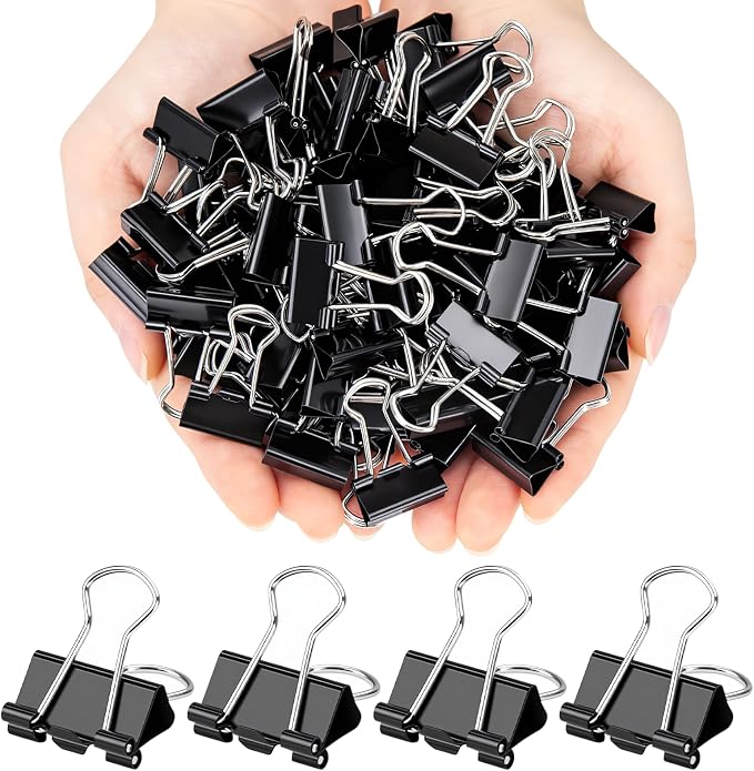 OWLKELA 140 PCS Mini Binder Clips 0.75 Inch, Metal Paper Clip Bulk, Small Black by OWLKELA