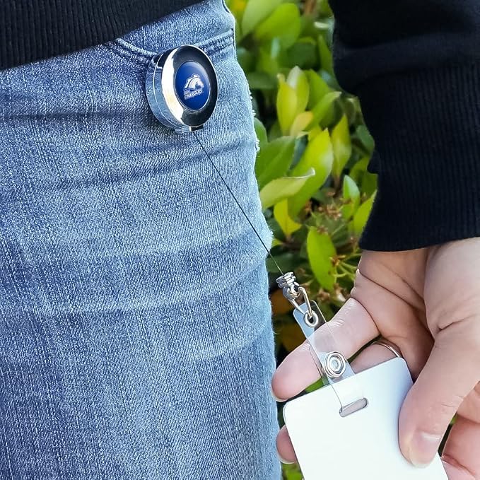 UAH Primary Logo Retractable Reel Chrome Badge ID Card Holder Clip - Image 3
