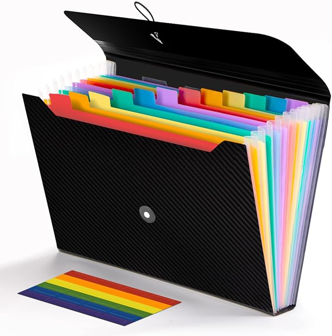 Expanding File Folder, 13 Pockets Accordion File Holder Organizer, A4 Letter by Nicecho