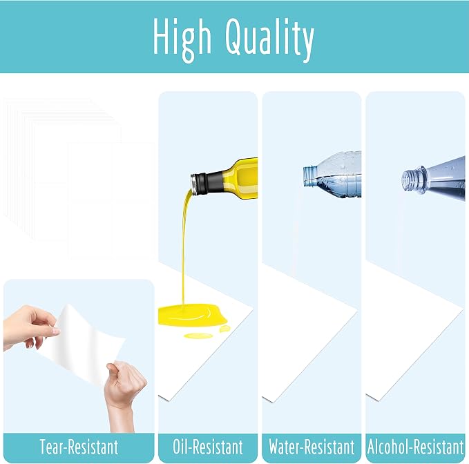 80 PCS Printable Sticker Paper, 20 Sheets Letter Size White Matte Sticker Paper - Image 2