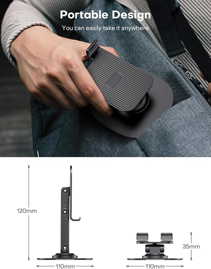 OMOTON Cell Phone Stand for Desk, 2 Pack Adjustable Foldable Phone Holder - Image 6