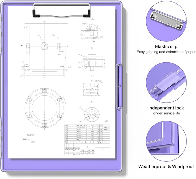 Hongri Clipboard with Storage, Heavy Duty with Dual Compartment, Smooth Writing - Image 3