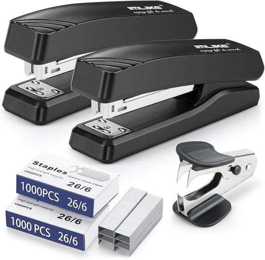 Desktop Office Stapler with 2000 Staples: IMLIKE Half Strip Desk Staplers by IMLIKE