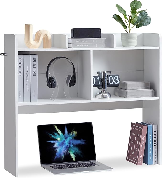 Nromant Desktop Bookshelf, Wooden Desk Storage Hutch by Nromant