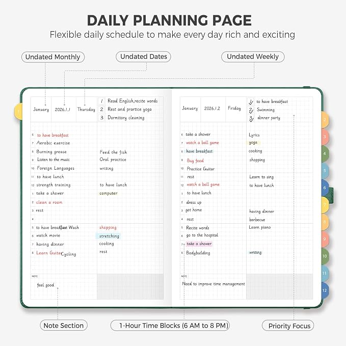 Daily Planner Undated, Appointment Book - Image 3