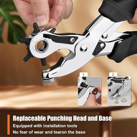 Heavy Duty Revolving Punch Plier Kit, Diyife Leather Hole Punch Set - Image 7