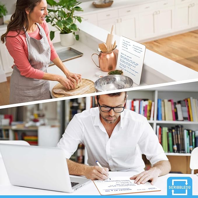 SCRIBBLEDO Small Dry Erase Boards 2 Pack 9x12 Double Sided Whiteboard | Double - Image 7