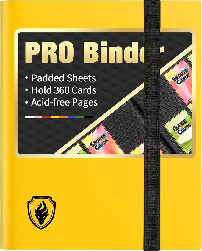 Heavy Duty Card Binder, Fabmaker 9 Pocket Trading Card Binder Holds 360 Cards by Fabmaker