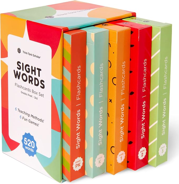 Award-Winning Sight Words Flash Cards – 520 High Frequency Words by ThinkTankScholar