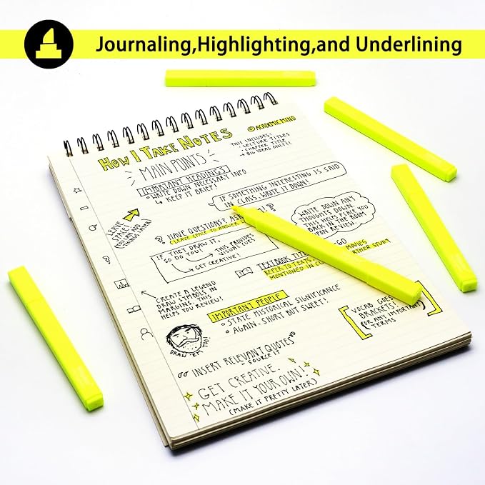 Vitoler Yellow Highlighters Set, Dry Fast, Chisel Tip, long lasting high quality - Image 3